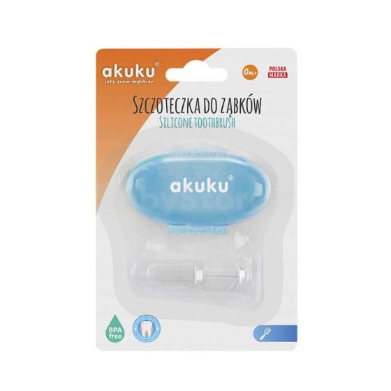 Akuku Gum Massager Art.143625 silikoninis pirštų galiukas - dantų šepetėlis dantų priežiūrai ir dantenų masažui