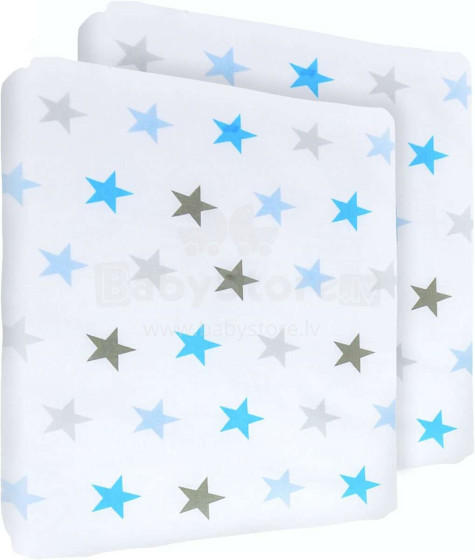 UR Kids Cotton Art.141444 Blue Stars Фланелевая пеленка для малышей 75x85 cm