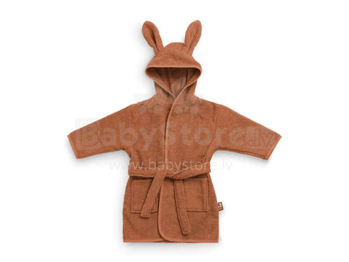 Jollein Bathrobe Art.060-809-00092 Caramel Bērnu mīksts frotē halāts ar kapuci