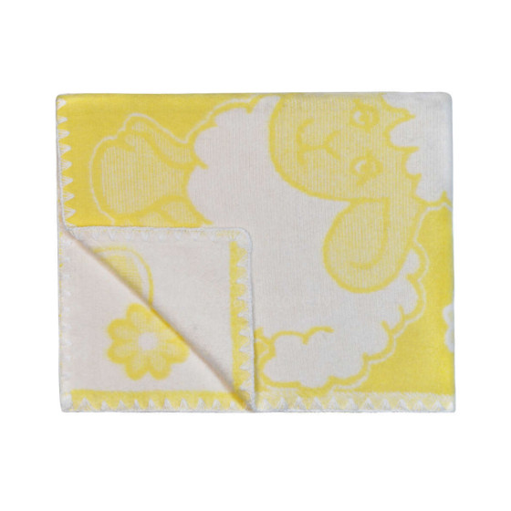 UR Kids Blanket Cotton  Art.144985 Sheep Yellow Детское одеяло/плед из натурального хлопка 100х118см