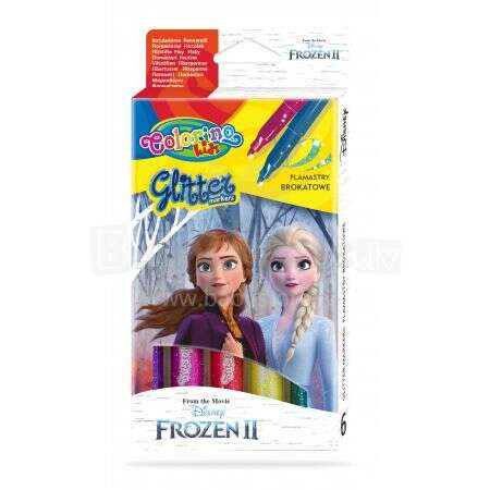 COLORINO DISNEY marķieri ar spīdumiem Frozen 6 krāsas, 91123PTR