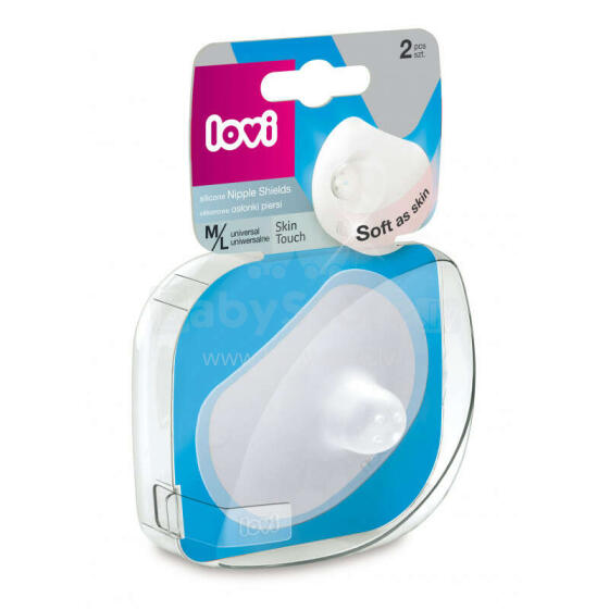 LOVI silikona krūšu sprauslu aizsargi Skin Touch, 2 gab., M/L (versija GB), 5/606gb