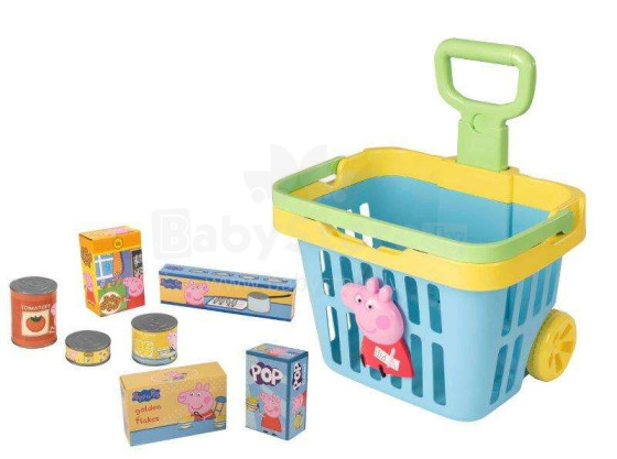 PEPPA PIG playset Pull along shop basket with accessories