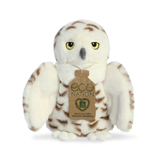 AURORA Eco Nation Plush Snowy Owl, 20 cm