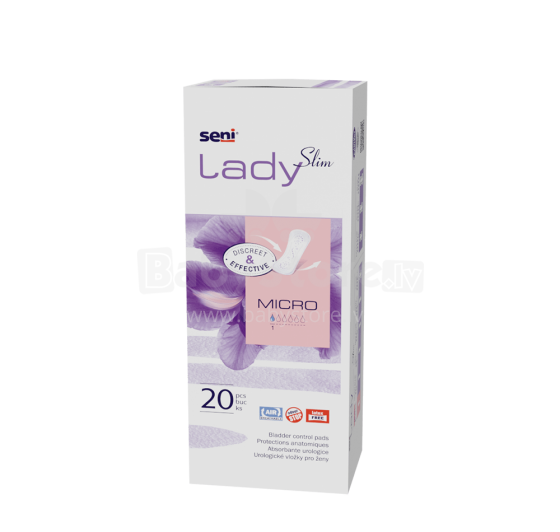 Seni Lady Micro Art. 102242 įdėklai lengvam ir vidutiniam šlapimo nelaikymui, 20vnt