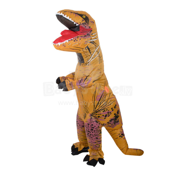 Ikonka Art.KX7454 T-REX Giant brown dinosaur inflatable costume 1.5-1.9m
