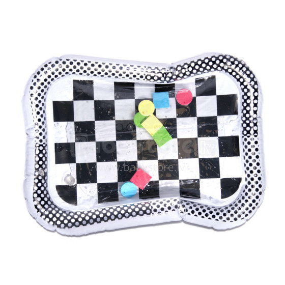 Ikonka Art.KX6473_1 Water inflatable mat contrasting black and white chessboard 65cm x 50cm