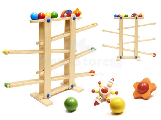 Ikonka Art.KX6496 Medinis Montessori kamuoliukų takas XXL