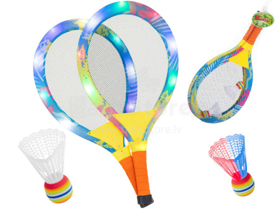 Ikonka Art.KX6180 LED šviečiančios teniso raketės + smiginis