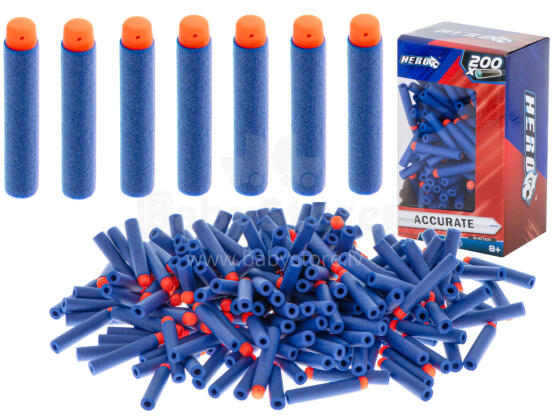 Ikonka Art.KX6151 Strėlės, suderinamos su NERF 7,2 cm paleidimo įrenginiu BOX 200 vnt.