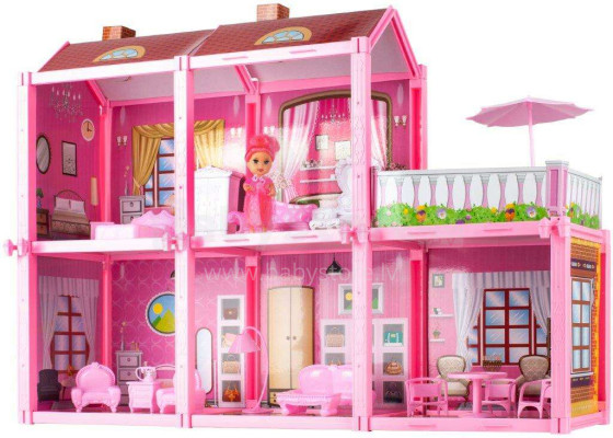 Ikonka Art.KX5410 Dolls' house large Villa with doll to assemble