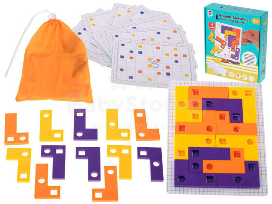 Ikonka Art.KX5349 Tetris galvosūkių žaidimas + kortelės