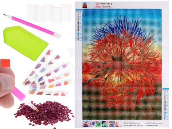 Ikonka Art.KX5259_7 Diamond embroidery mosaic set 5D dandelion