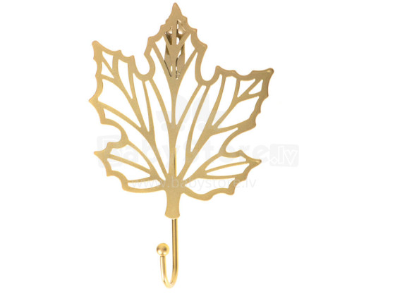 Ikonka Art.KX5226_1 Hook metal handle gold leaf maple 17cm