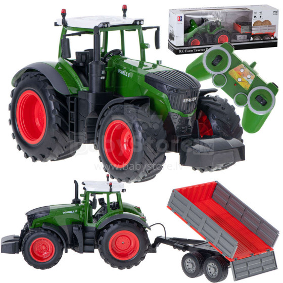 Ikonka Art.KX5121 RC 2.4G 4CH traktorius su priekaba 1:16 su ragu