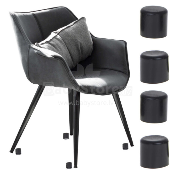 Ikonka Art.KX5116_1 Furniture chair leg caps 22mm black