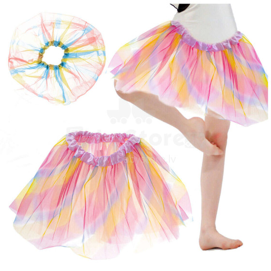 Ikonka Art.KX5072_4 Tulle skirt tutu costume rainbow costume