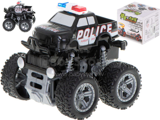 Ikonka Art.KX5663 Monster Truck off-road car with drive police car shock absorbers 1:36