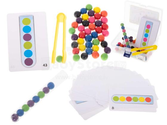Ikonka Art.KX5297 Edukacinė dėlionė spalvoti montessori kamuoliukai