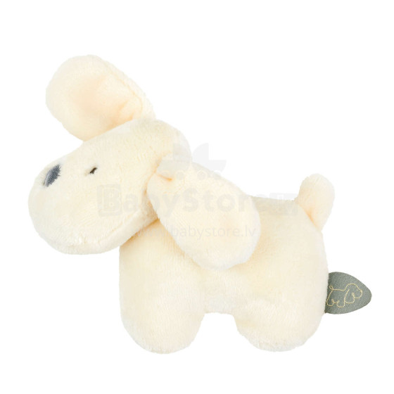 NATTOU Plīša rotaļlieta-grabulis Suns, 15 cm, vaniļa