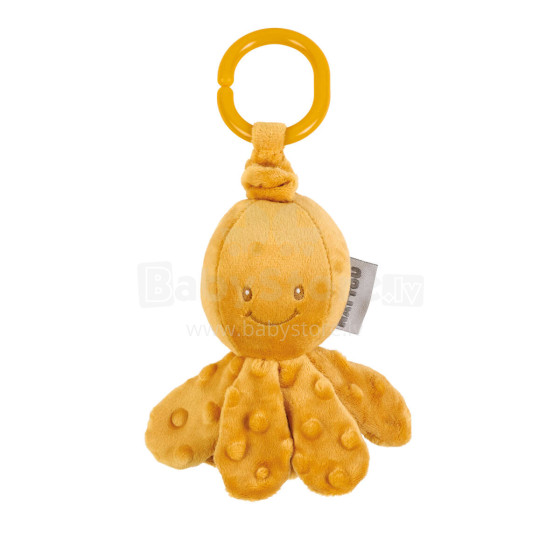 NATTOU Plush toy ochre Octopus with vibration, 15cm