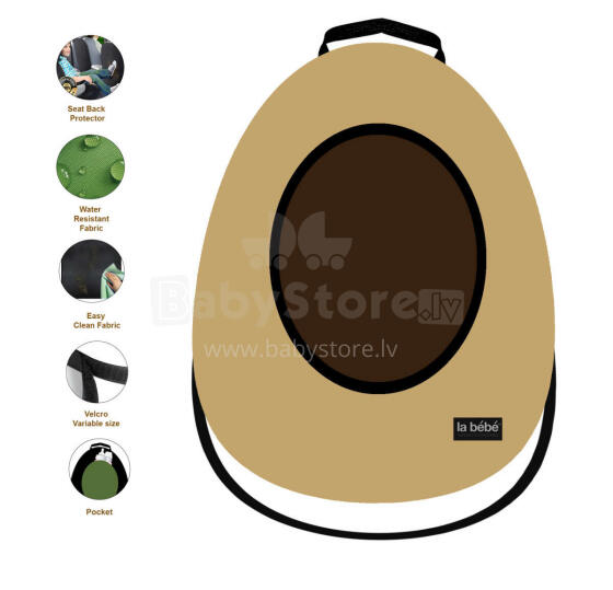 La bebe™ Car Seat Protector Avocado Art.148788 Neutral Cover me with Love and Avocuddle automobilinės kėdutės užvalkalas