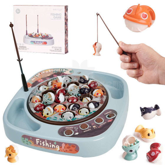 Ikonka Art.KX5609 Family game fish fishing + accessories blue 27el.