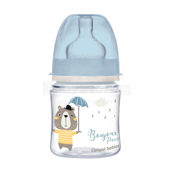 Canpol babies Art.35/231_blu Easy Start BONJOUR PARIS  Бутылочка для кормления с широким горлышком Anti-colic 120мл