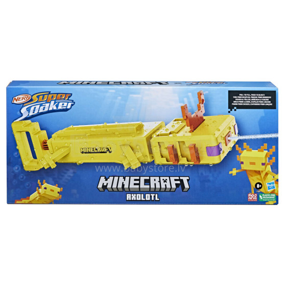 NERF SUPER SOAKER Minecraft Ūdens rotaļu ierocis Axolotl