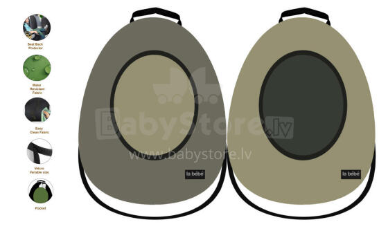 La bebe™ Car 2-Seat Protectors Set Avocado Art.148968 Dusty Cover me with Love and Avocuddle automobilinės kėdutės užvalkalas