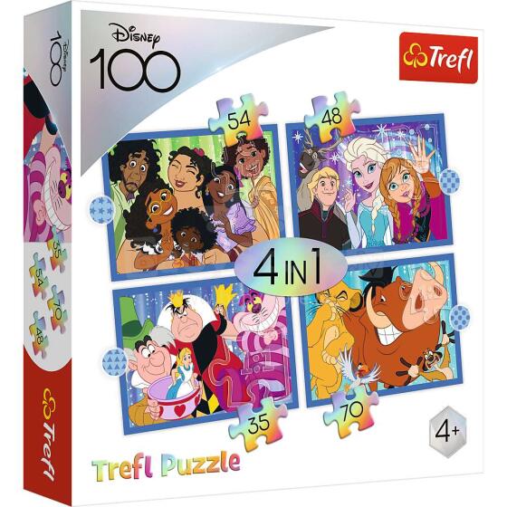 TREFL DISNEY 35+48+54+70 dėlionių rinkinys „Disney 100“