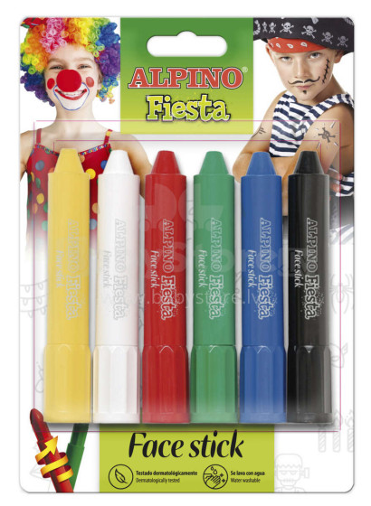 Ikonka Art.KX6048 ALPINO Face painting stick crayons 6 colours