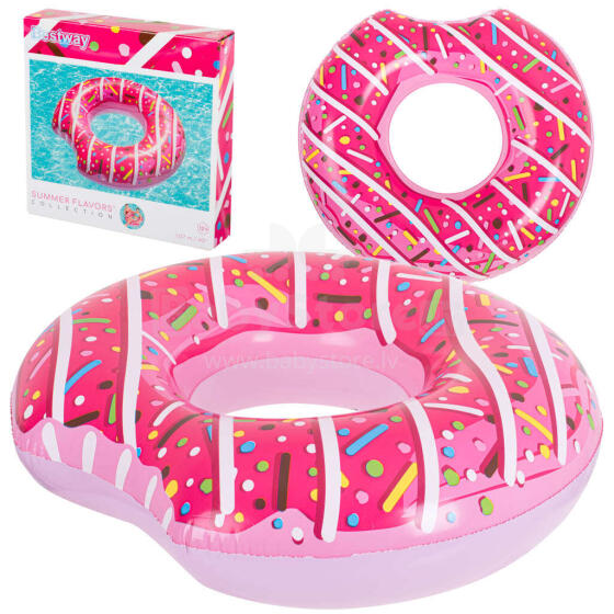 Ikonka Art.KX5003 BESTWAY 36118 "Donut" 107 cm rožinis plaukimo ratas