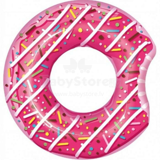 Piepūšamās riteņu donuts - rozā 120 cm