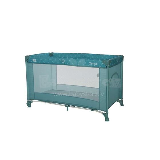 Lorelli Torino Baby Cot  Art.10080452214 ARCTIC FLORAL  Pilka miela mėnulio lovelė - kelioninė lovelė