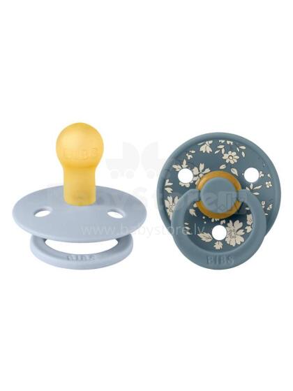 Bibs Liberty Colour Round – Capel Dusty Blue Mix Art.150187 Pacifier, 100% natural  6-18  (2pcs)