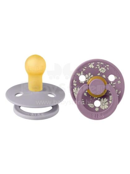Bibs Liberty Colour Round – Capel Fossil Grey Mix Art.150189 Pacifier, 100% natural  6-18  (2pcs)