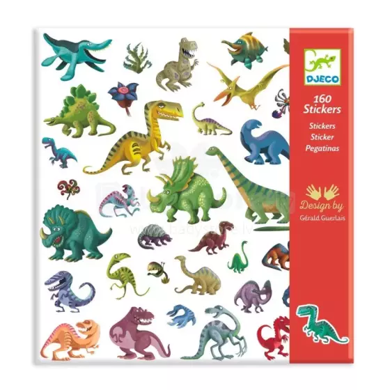 Djeco 160 lipdukų Dinosaurs Art.DJ08843