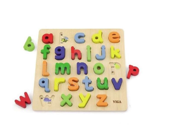 Viga Puzzle Alphabet Art.50125 Koka puzle Burti