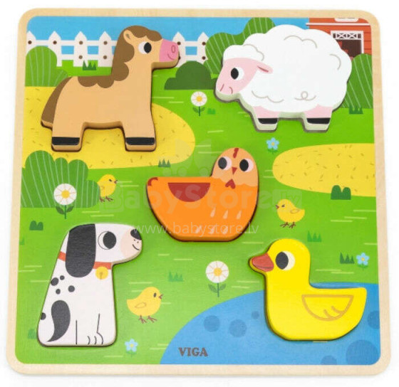 Viga Puzzle Animals Art.44662 Деревянный пазл