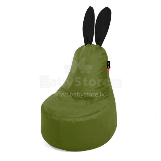 Qubo™ Mommy Rabbit Black Ears Moss VELVET FIT beanbag