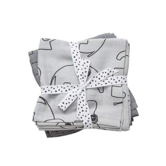 Done by Deer burp cloth, 2-pack, Contour, grey (70x70 cm)