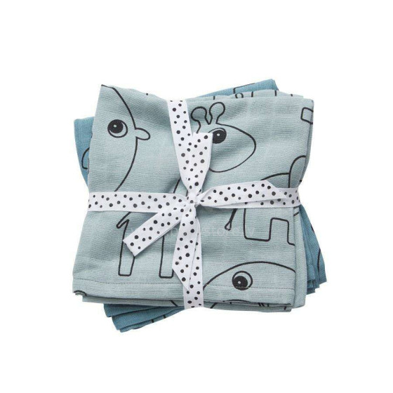 Done by Deer Swaddle, 2-pack, Contour, blue (120x120 cm)