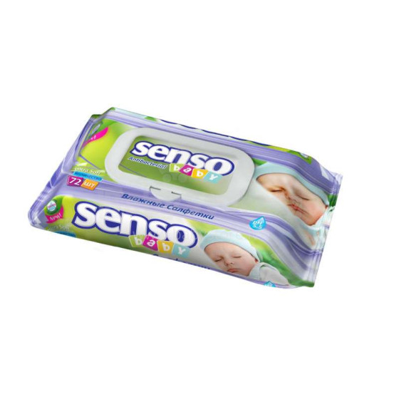 Senso Baby Art.15131 Детские влажные антибактериальные салфетки. 72 шт