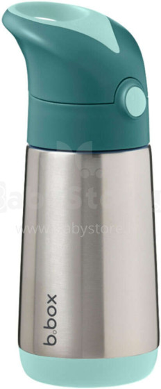 B.Box Insulated Bottle Art.BB500707 Emerald  Termopudele ar silikona salmiņu 350 ml