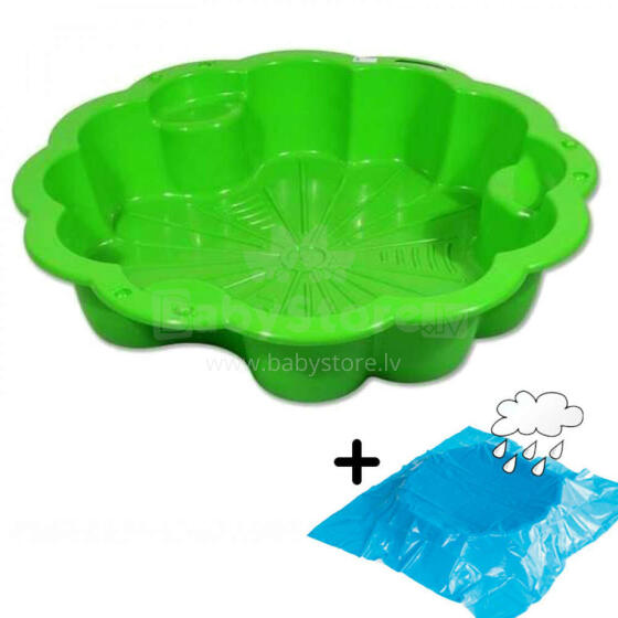 3toysm Art. 69482 Sandpit Big daisy green with cover Песочница с покрытием