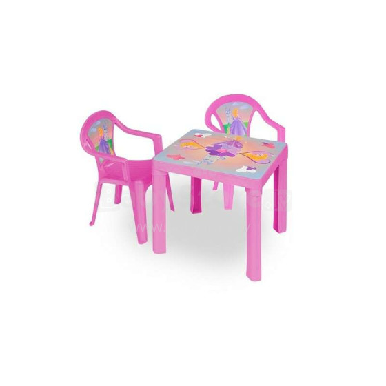 3toysm Art.ZMT set of 2 chairs and 1 table pink Darza komplekts