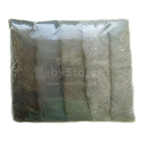 Wool Felt Art.VKMIX13-50 Шерсть разноцветная для Сухого и Мокрого валяния,5 шт.(50г)