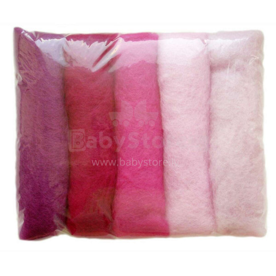Wool Felt Art.VKMIX16-50 Шерсть разноцветная для Сухого и Мокрого валяния,5 шт.(50г)