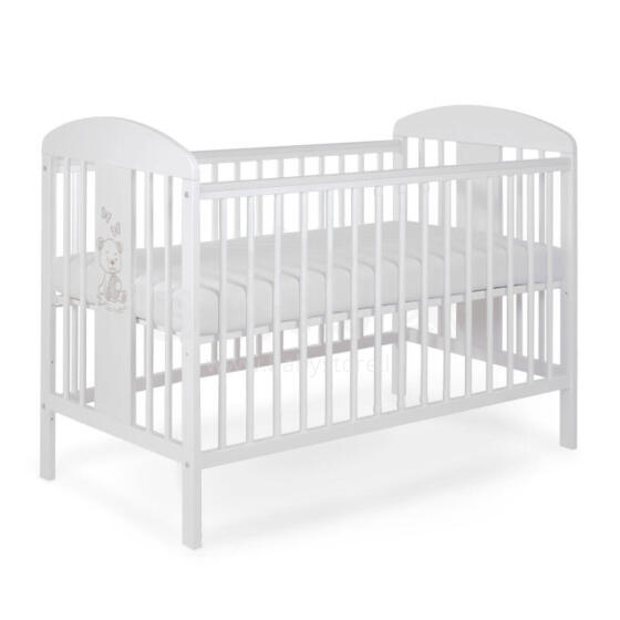 La Bebe™ Kids Wood Cot Tomi 20 Art.152176 White Vaikiška medinė lovelė 120x60 cm